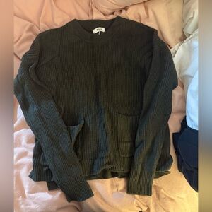 Madewell Olive Green Ribbed Crewneck Sweater